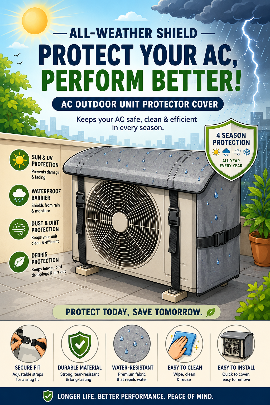 AC Outdoor Unit Protector Cover